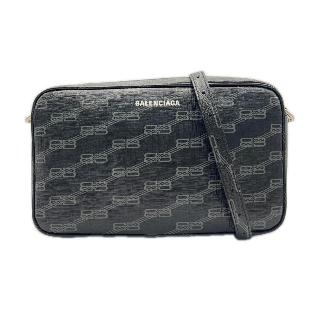 BALENCIAGA BB Monogram Shoulder Bag 702723 Black Gray Men's